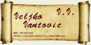 Veljko Vantović vizit kartica